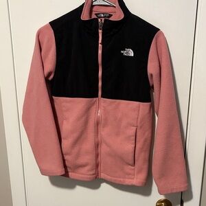 The North Face Black and Pink Fleece Jacket- girls.youth 10/12
